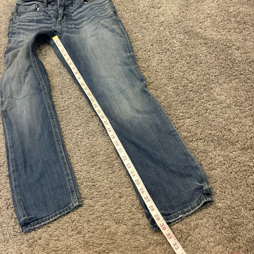BKE Buckle Alec Men's Straight Flex Fit Blue Jeans Size 30s ( 30x30 ) Whiskered